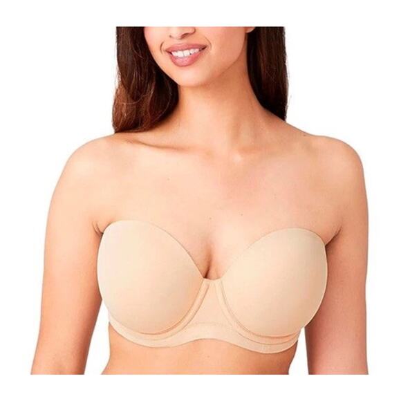 Wacoal Womens 42DD BRA Strapless Full Coverage Beige Special Occasion No Straps - Picture 1 of 9